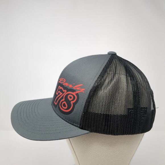 Daily 78 Snapback Trucker Hat Gray OS Adjustable Mesh Back Pacific Headwear - Picture 3 of 9